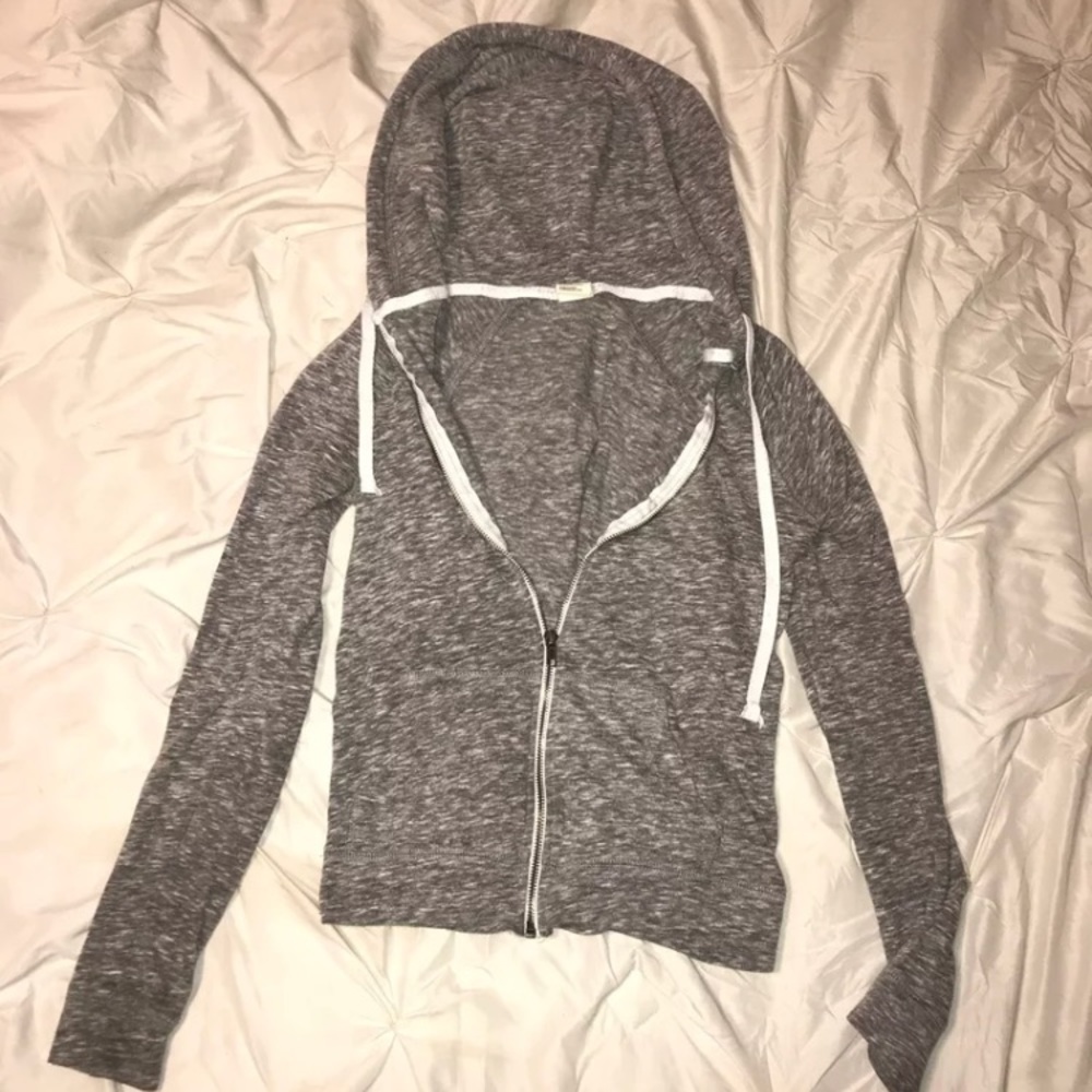 Grey zip up hoodie